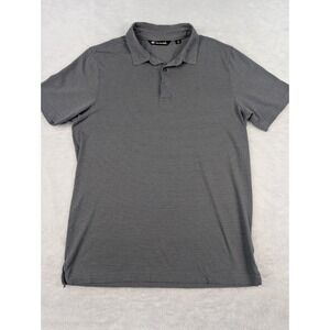 Travis Mathew Men's M Gray Striped Short Sleeve Polo Shirt Pima Cotton‎ Blend
